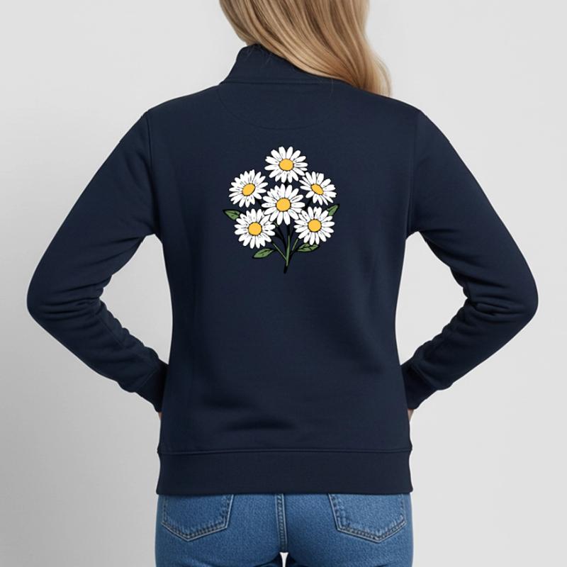 Fleur blanche Fleur blanche Fleurs Fleurs blanches Fleurs blanches Sweat zippé unisexe en coton bio Stanley/Stella