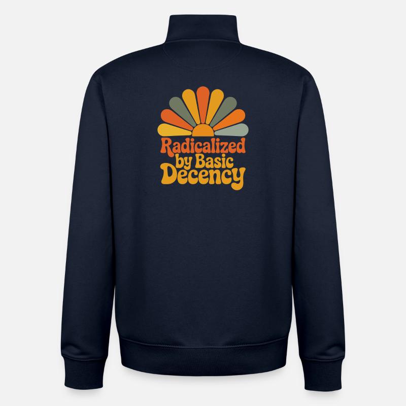 Radicalized by Basic Decency - Unisex Organic Zip Sweatshirt von Stanley/Stella - Navy
