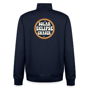 Solar eclipse chaser - Unisex Organic Zip Sweatshirt by Stanley/Stella - navy - Back - AI Model Male 185 light (185cm)