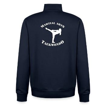 Taekwondo - Unisex Organic Zip Sweatshirt by Stanley/Stella - navy - Back - AI Model Male 185 light (185cm)
