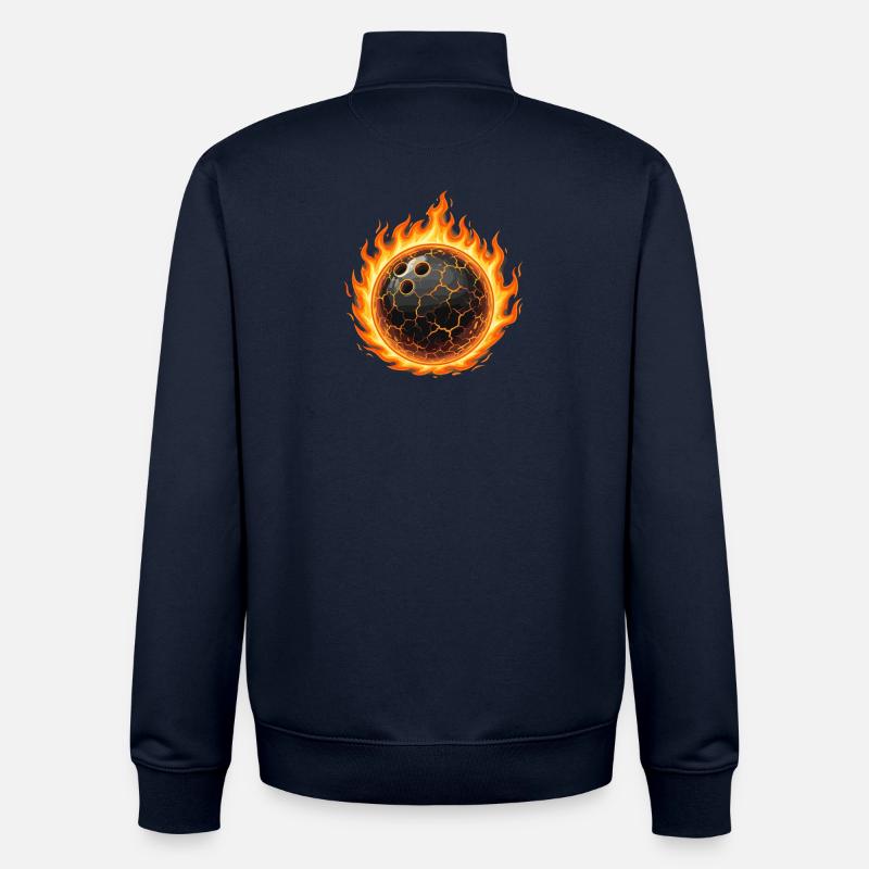 Boule de bowling en lave - Sweat zippé unisexe en coton bio Stanley/Stella - marine