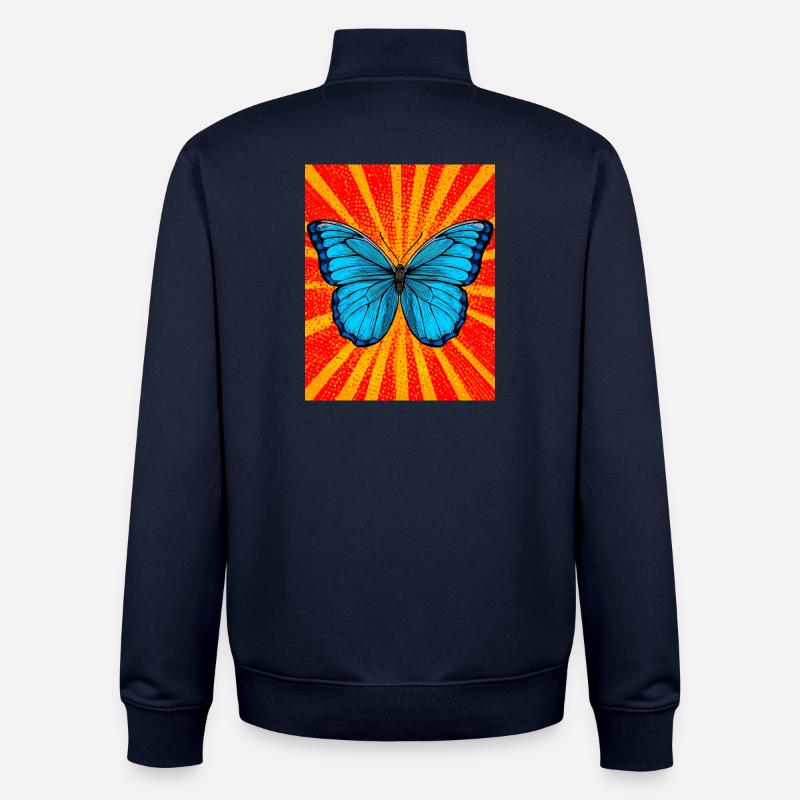 papillon - Sweat zippé unisexe en coton bio Stanley/Stella - marine