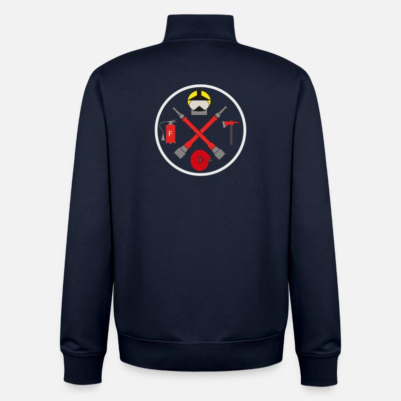 112 Fire Brigade Circle Logo - Unisex Organic Zip Sweatshirt by Stanley/Stella - navy
