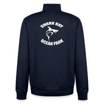 SHARK BAY OCEAN PARK - Unisex Organic Zip Sweatshirt von Stanley/Stella - Navy - Hinten - AI Model Male 185 light (185cm)