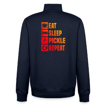 Pickleball Athlet Geschenk für pickleball pro Fans - Unisex Organic Zip Sweatshirt von Stanley/Stella - Navy - Hinten - AI Model Male 185 light (185cm)