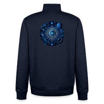 Weltraum Planeten Galaxien Sterne Monde - Unisex Organic Zip Sweatshirt von Stanley/Stella - Navy - Hinten - AI Model Male 185 light (185cm)