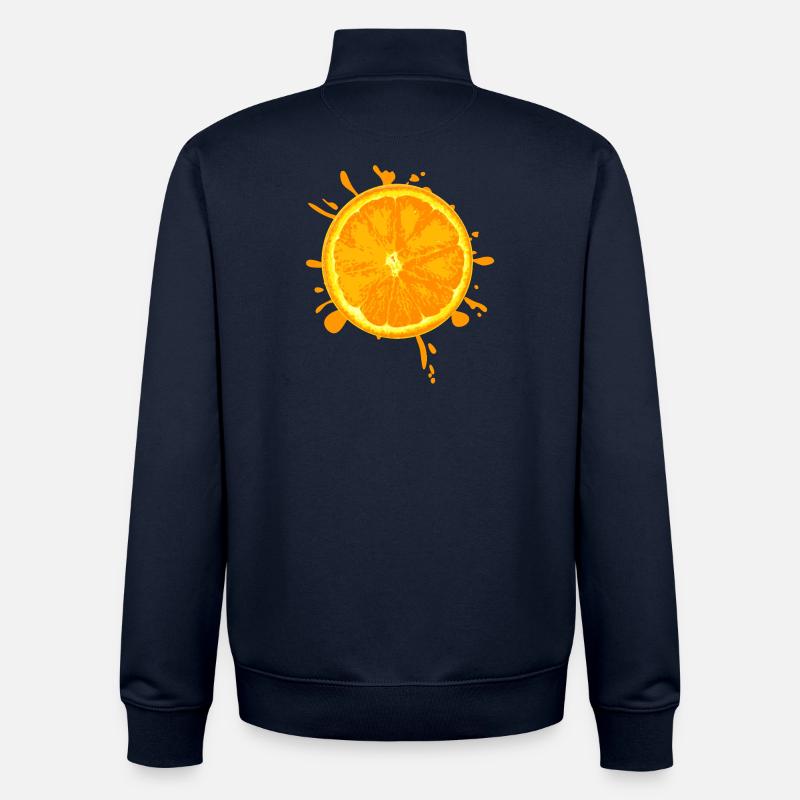 Orangenscheibe Spritzer Design - Unisex Organic Zip Sweatshirt von Stanley/Stella - Navy