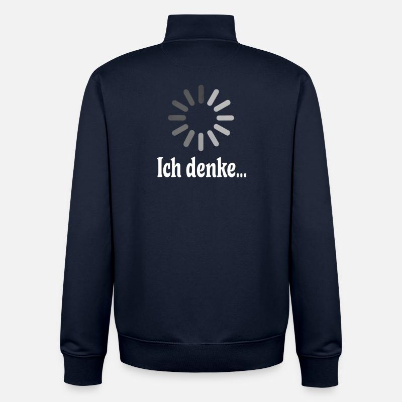 Ich denke bitte warten - Unisex Organic Zip Sweatshirt von Stanley/Stella - Navy