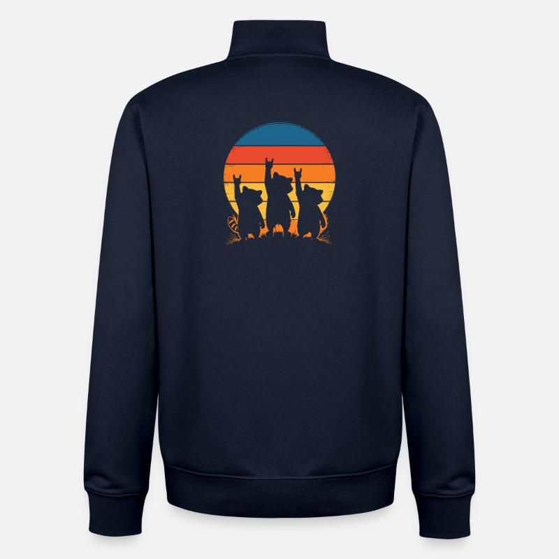 Sunset Dogs Silhouette Punk - Sweat zippé unisexe en coton bio Stanley/Stella - marine