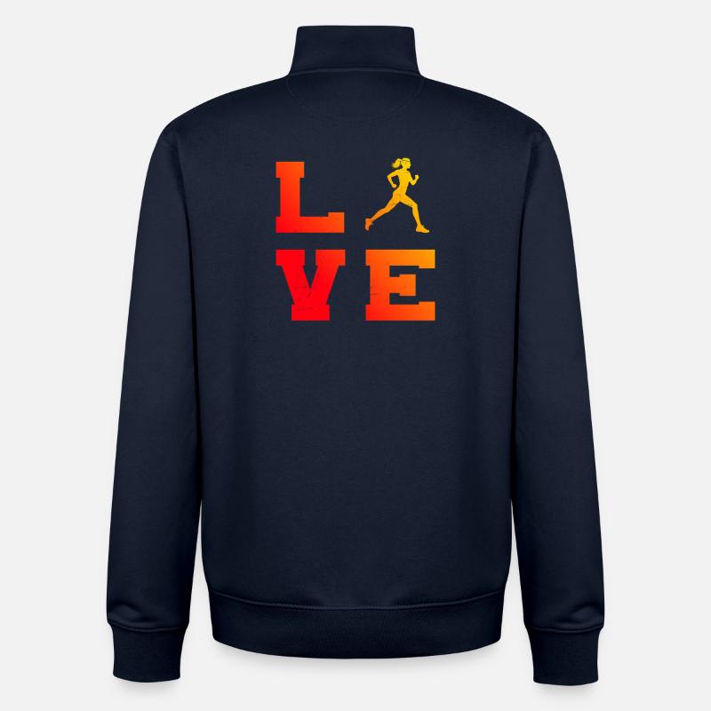 Geschenkidee für eine Running mit Running - Unisex Organic Zip Sweatshirt von Stanley/Stella - Navy