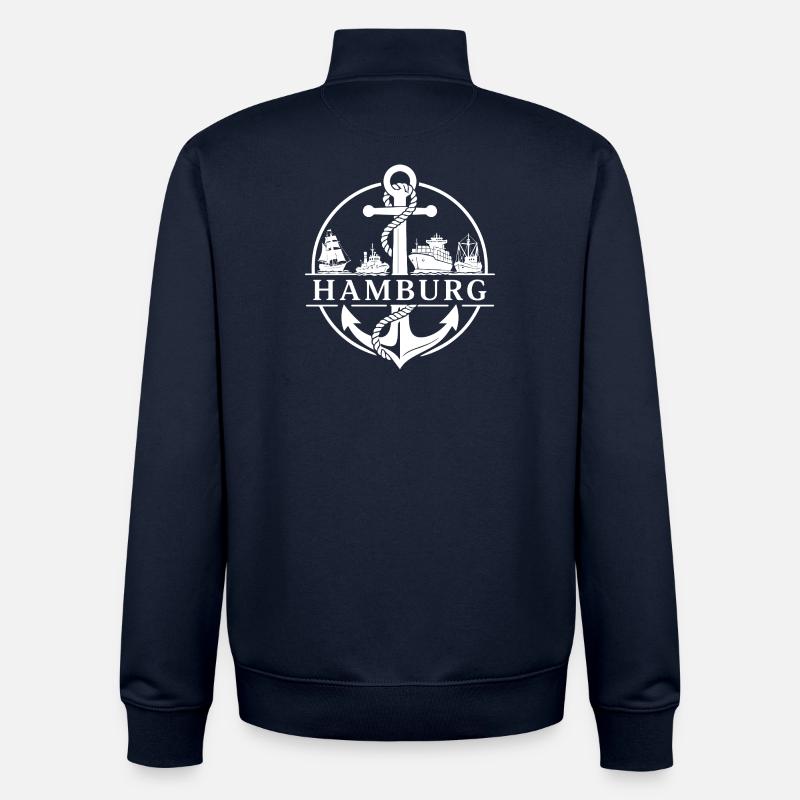 Hamburg Boote - Unisex Organic Zip Sweatshirt von Stanley/Stella - Navy