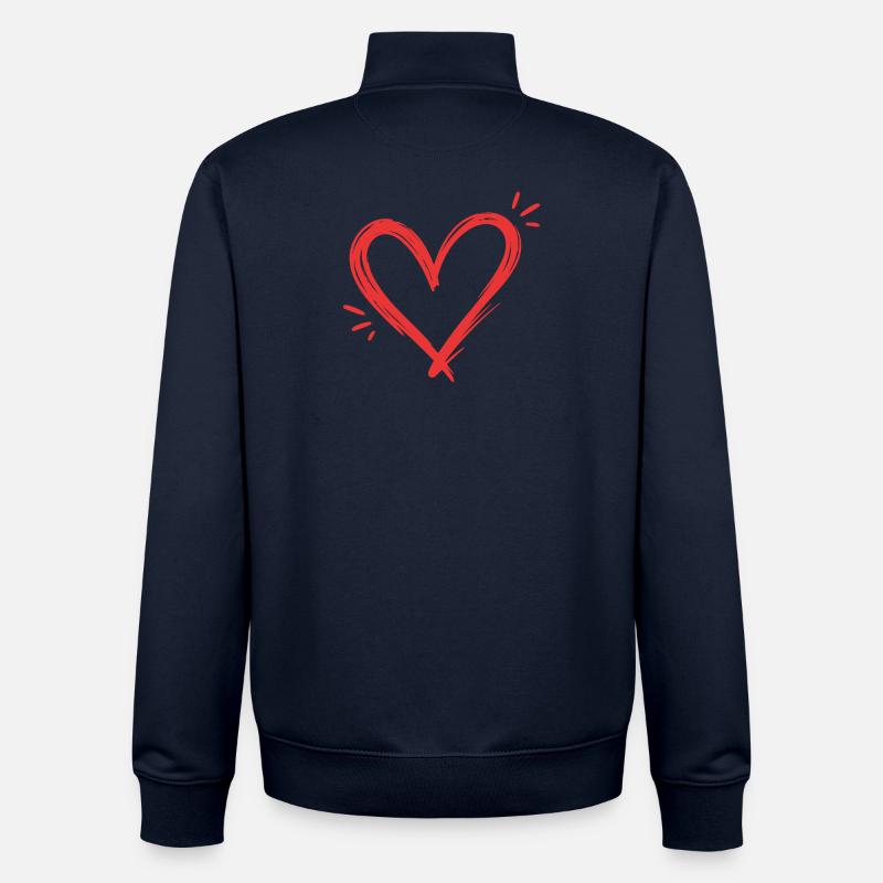 Cœur - Sweat zippé unisexe en coton bio Stanley/Stella - marine