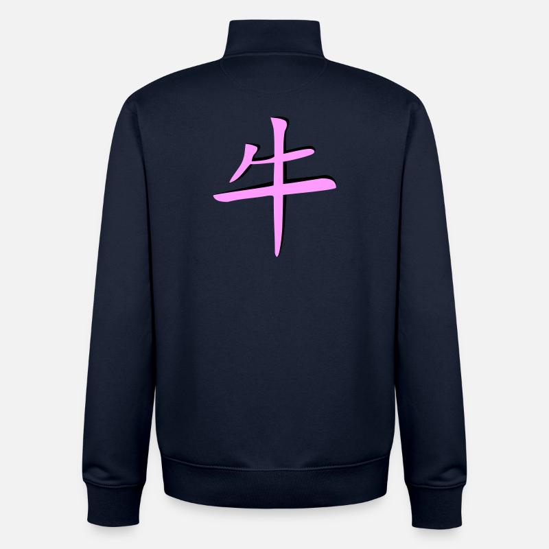 Büffel_3d - Kanji - Unisex Organic Zip Sweatshirt von Stanley/Stella - Navy