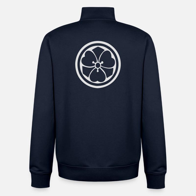 Kreisblüten Emblem Design - Unisex Organic Zip Sweatshirt von Stanley/Stella - Navy