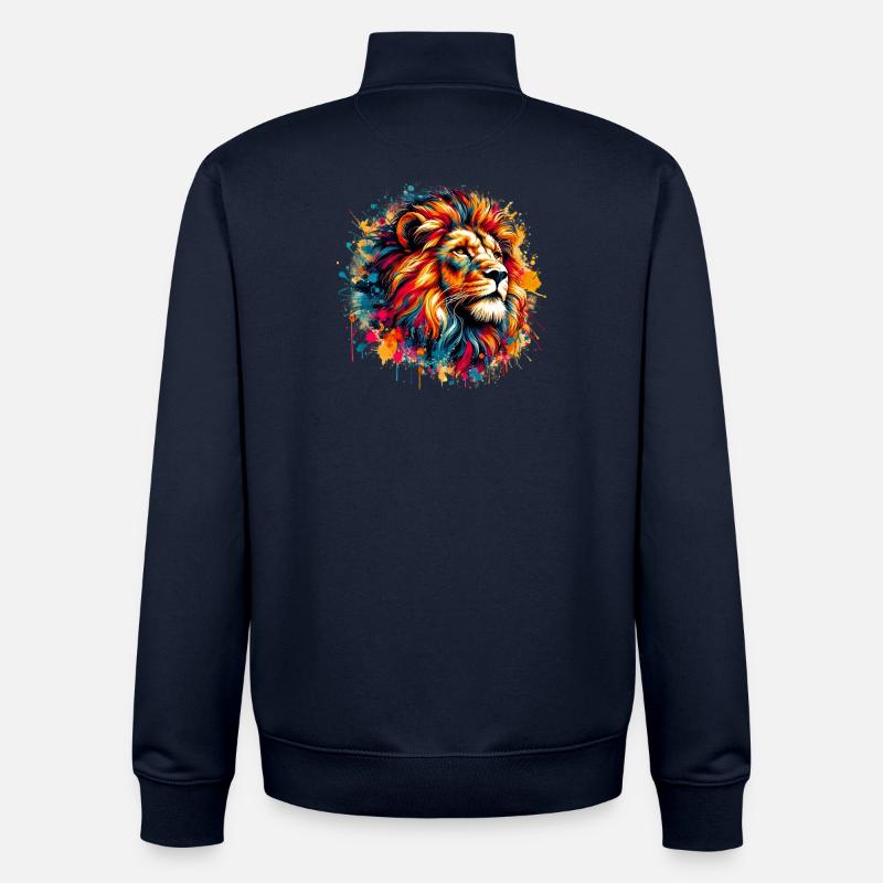 Lion - Sweat zippé unisexe en coton bio Stanley/Stella - marine