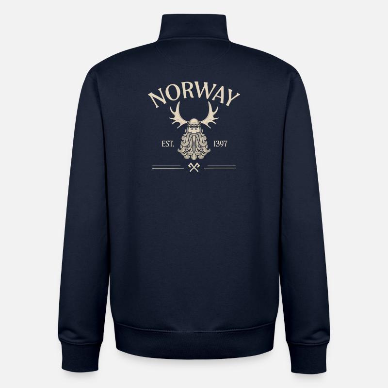 Norway - Viking Beard - Moose - Unisex Organic Zip Sweatshirt von Stanley/Stella - Navy