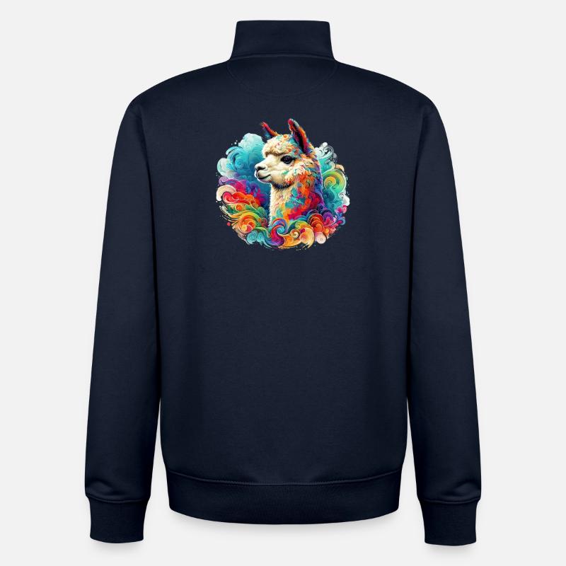 Alpaga - Sweat zippé unisexe en coton bio Stanley/Stella - marine