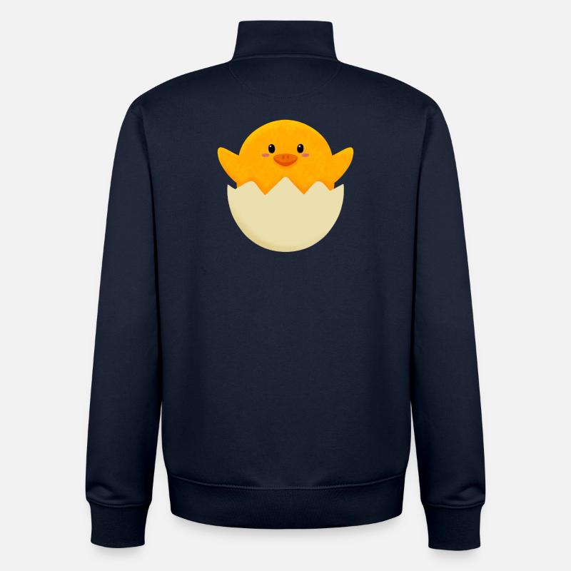 Easter Chick in Egg - Unisex Organic Zip Sweatshirt by Stanley/Stella - navy