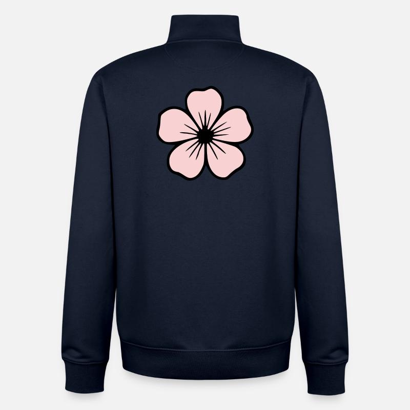 Hibiskus Blüte pastell Blumen Geschenk Mutter  - Unisex Organic Zip Sweatshirt von Stanley/Stella - Navy