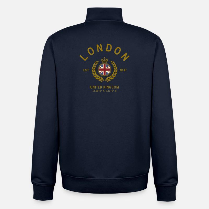 London Crown Emblem - Unisex Organic Zip Sweatshirt von Stanley/Stella - Navy