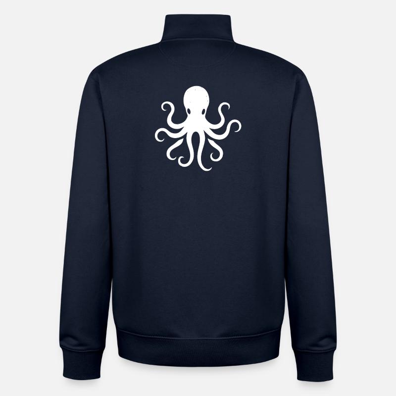 Pieuvre - Sweat zippé unisexe en coton bio Stanley/Stella - marine