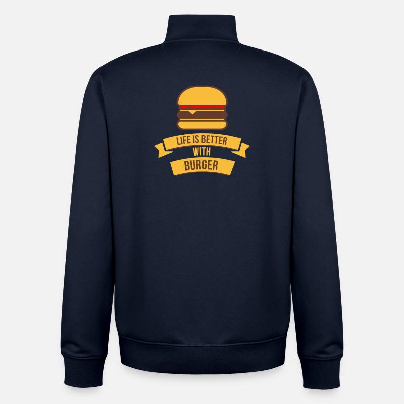 Das Leben ist besser mit Burger - Unisex Organic Zip Sweatshirt von Stanley/Stella - Navy