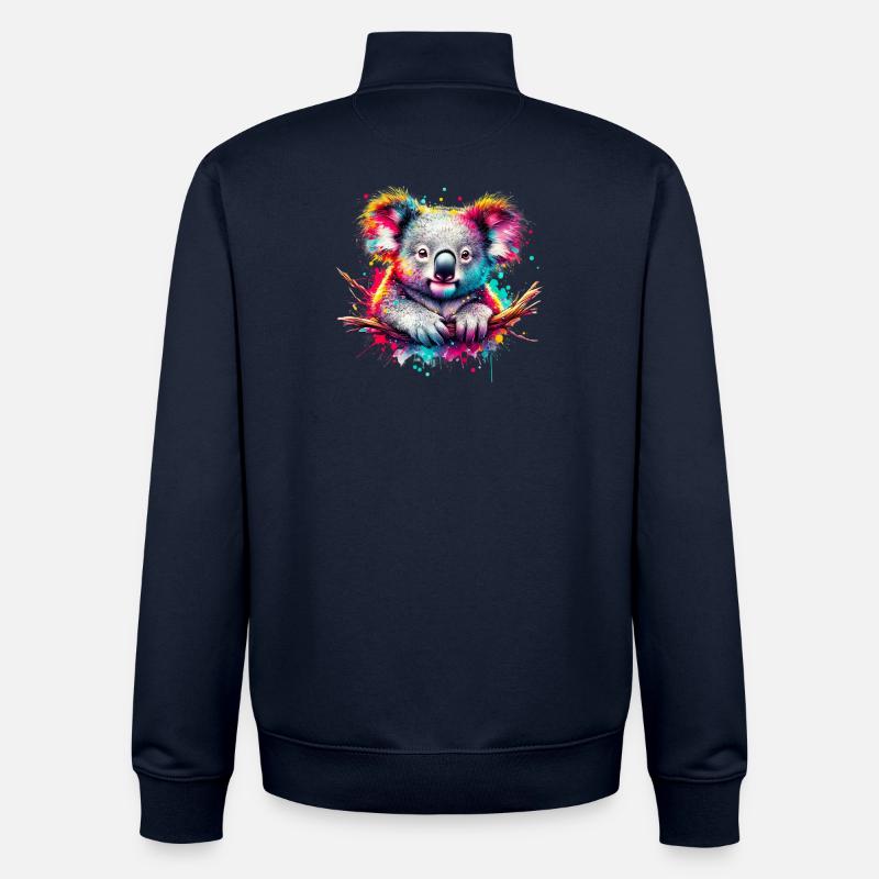 Koala - Sweat zippé unisexe en coton bio Stanley/Stella - marine