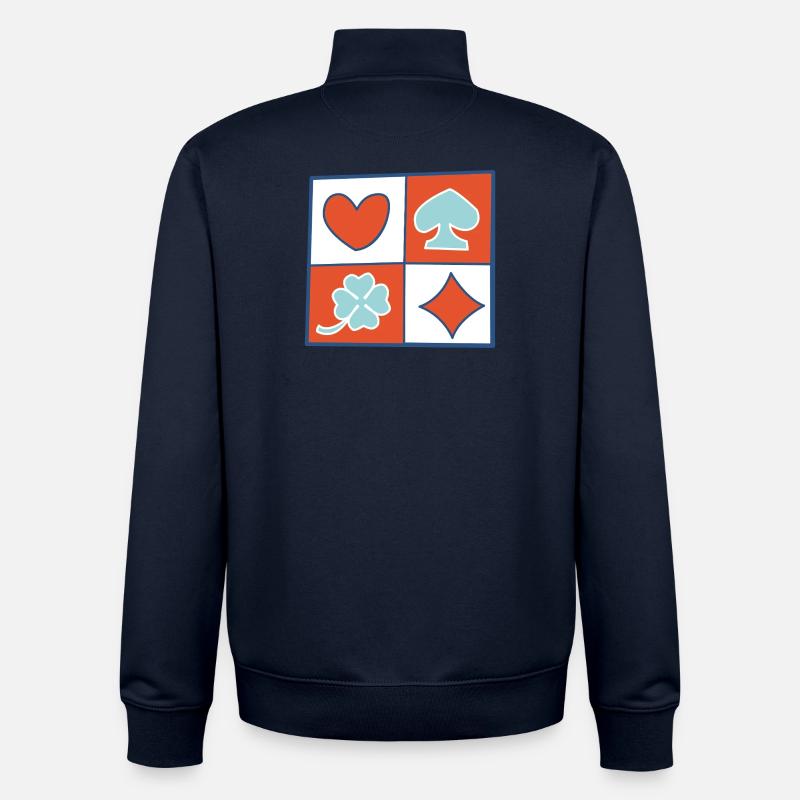 Checkerboard 2 by helfspawn - Unisex Organic Zip Sweatshirt by Stanley/Stella - navy
