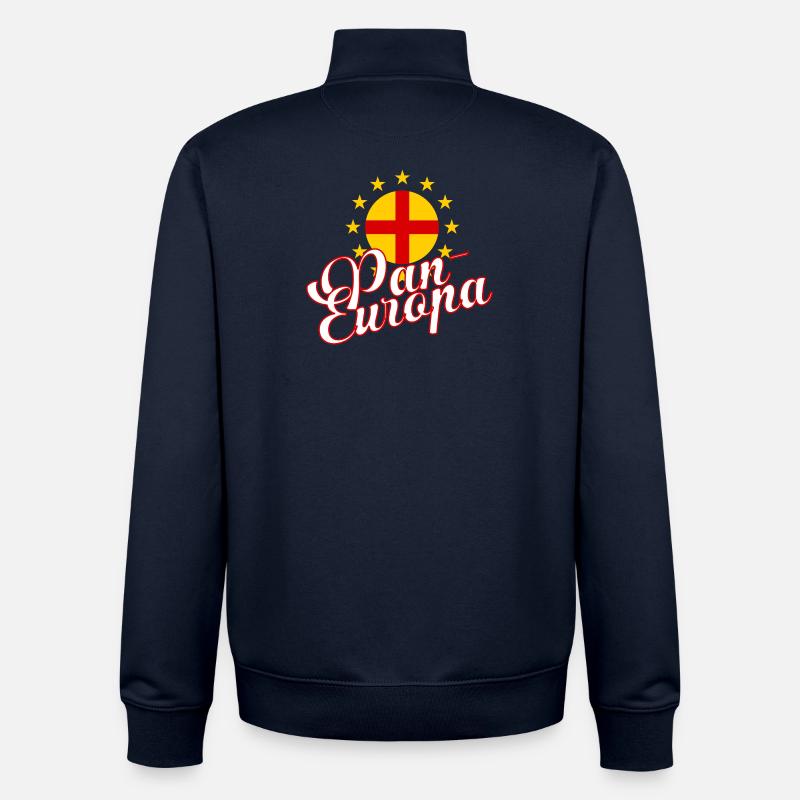 Pan-Europa Retro Script - Unisex Organic Zip Sweatshirt by Stanley/Stella - navy