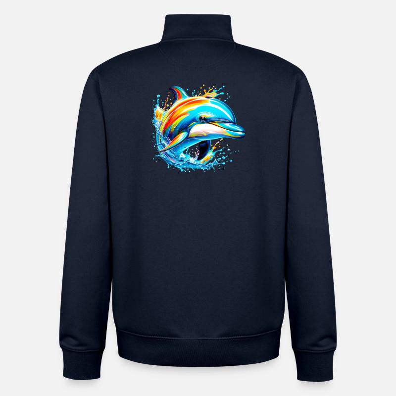 Delfin - Unisex Organic Zip Sweatshirt von Stanley/Stella - Navy