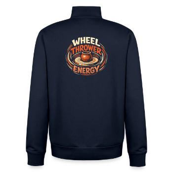 Drehscheiben-Energie | Töpfern - Unisex Organic Zip Sweatshirt von Stanley/Stella - Navy - Hinten - AI Model Male 185 light (185cm)