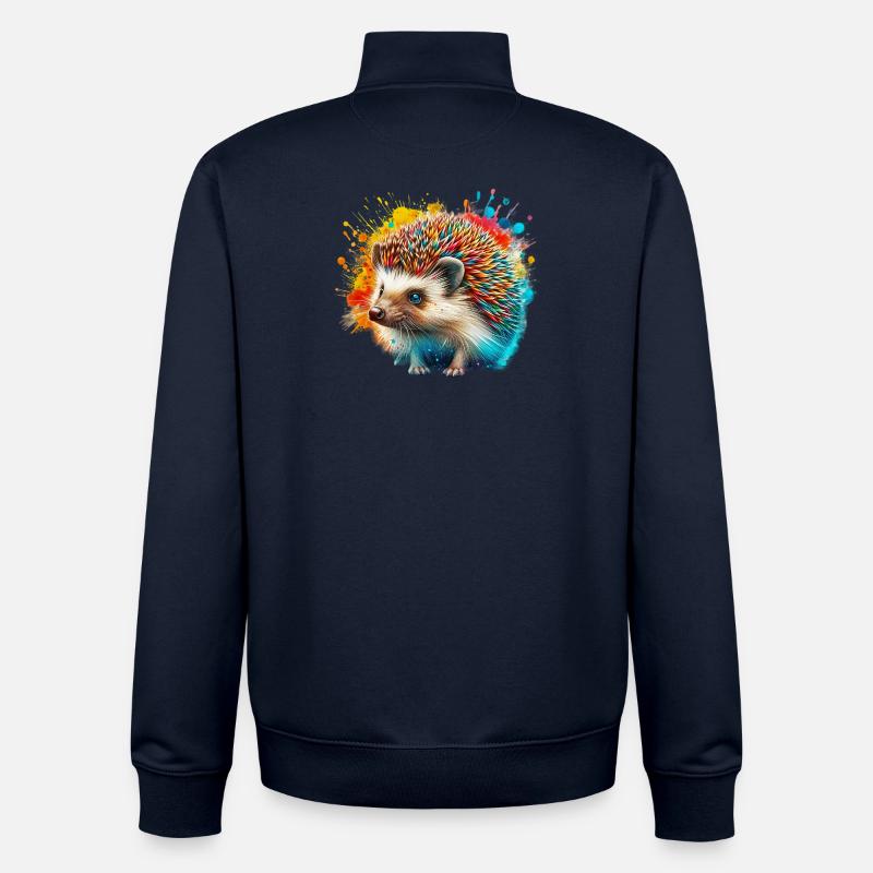Hérisson - Sweat zippé unisexe en coton bio Stanley/Stella - marine