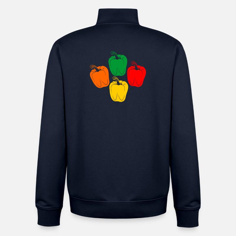 Vier Farben der Paprika - Unisex Organic Zip Sweatshirt von Stanley/Stella - Navy