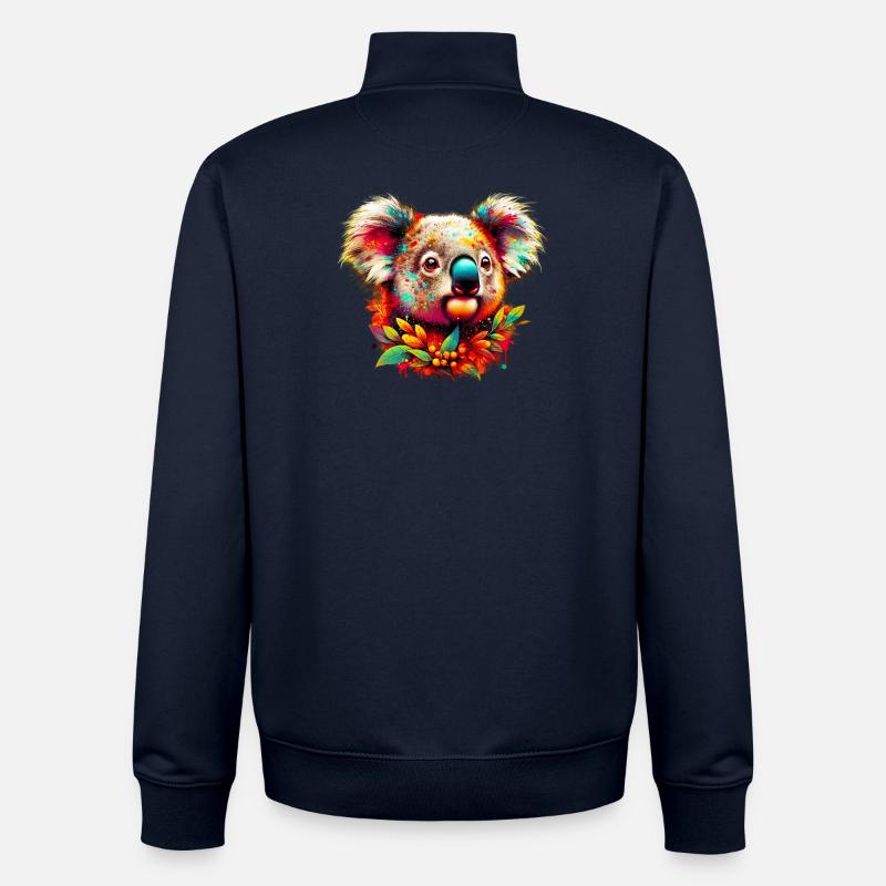 Koala - Unisex Organic Zip Sweatshirt by Stanley/Stella - navy