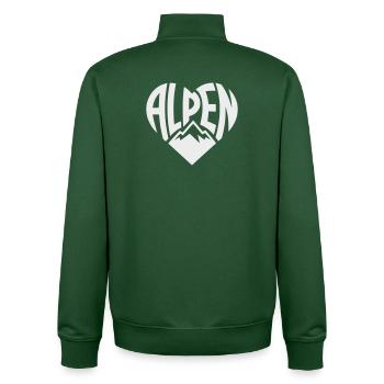 Alpen HerzTypo  - Unisex Organic Zip Sweatshirt von Stanley/Stella - Flaschengrün - Hinten - AI Model Male 185 dark (185cm)