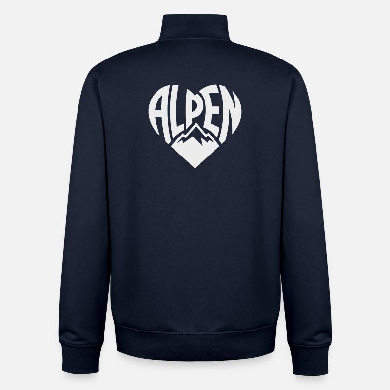 Alpen HerzTypo  - Unisex Organic Zip Sweatshirt von Stanley/Stella - Navy