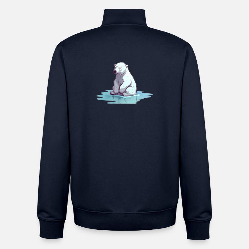 Eisbär ohne Eis Klimawandel - Unisex Organic Zip Sweatshirt von Stanley/Stella - Navy