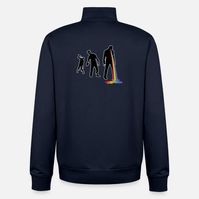 marcher ivre arc-en-ciel - Sweat zippé unisexe en coton bio Stanley/Stella - marine