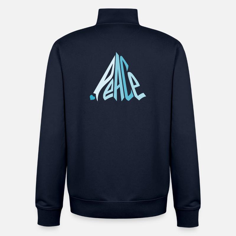 Peace Graffiti mit Herz in Blau - Unisex Organic Zip Sweatshirt von Stanley/Stella - Navy