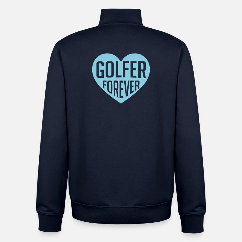 Golfer Forever Herzdesign - Unisex Organic Zip Sweatshirt von Stanley/Stella - Navy