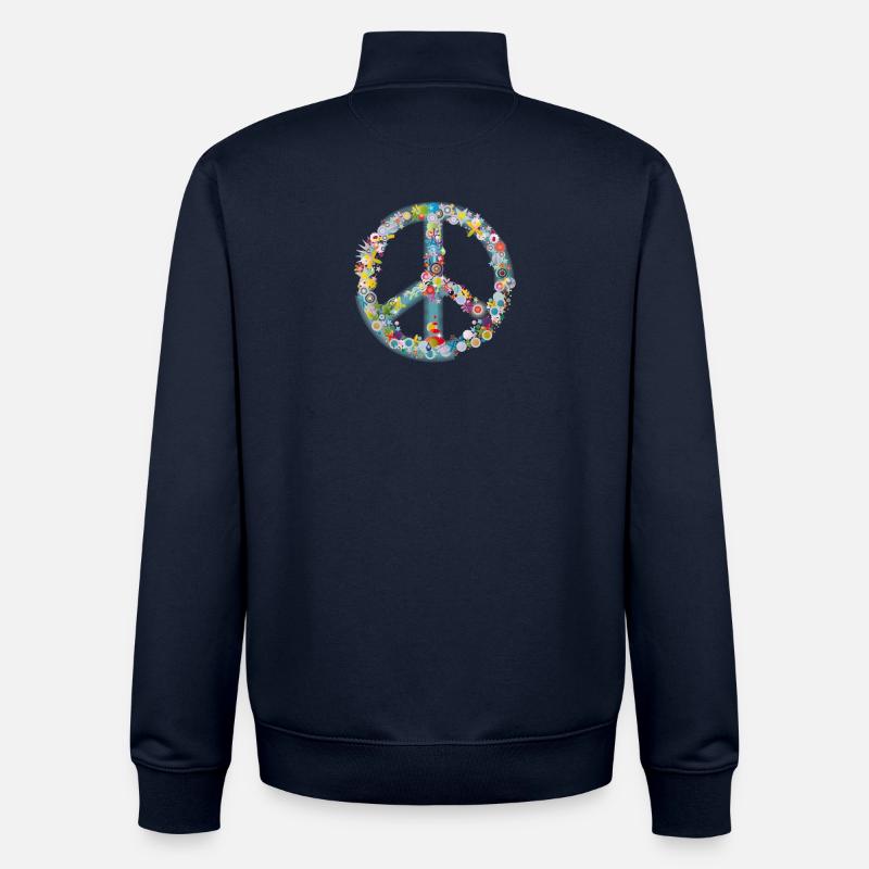 formes de la paix - Sweat zippé unisexe en coton bio Stanley/Stella - marine