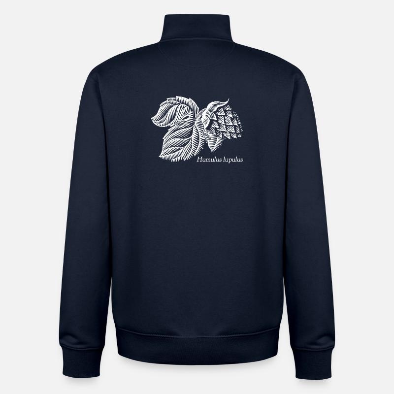 Humulus lupulus Soyons houblonnés - Sweat zippé unisexe en coton bio Stanley/Stella - marine