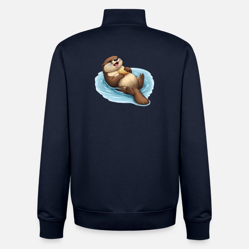 Castor décontracté avec coquille - Sweat zippé unisexe en coton bio Stanley/Stella - marine