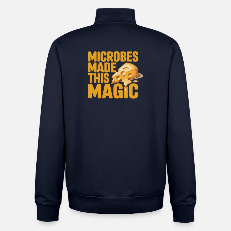 Microbes have done magic | Cheese - Unisex Organic Zip Sweatshirt by Stanley/Stella - navy