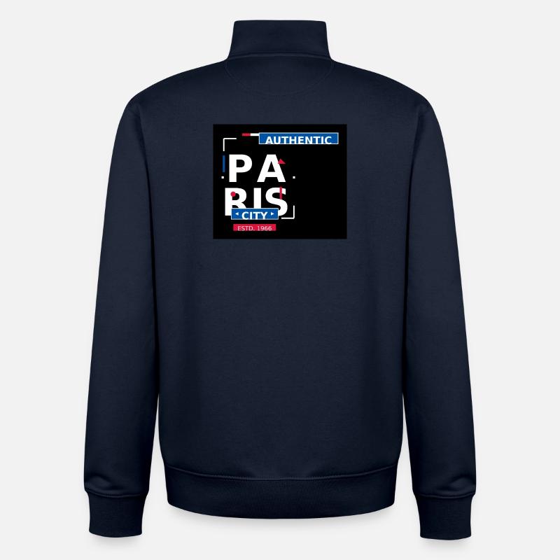 Authentic Paris City 1966 - Unisex Organic Zip Sweatshirt by Stanley/Stella - navy