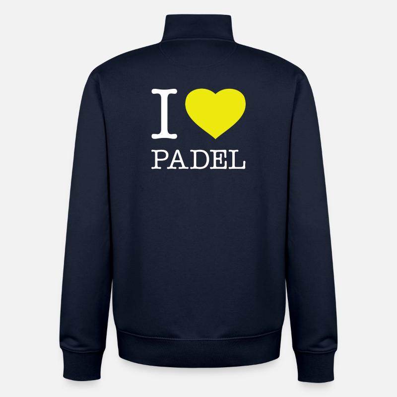J'aime le padel - Sweat zippé unisexe en coton bio Stanley/Stella - marine
