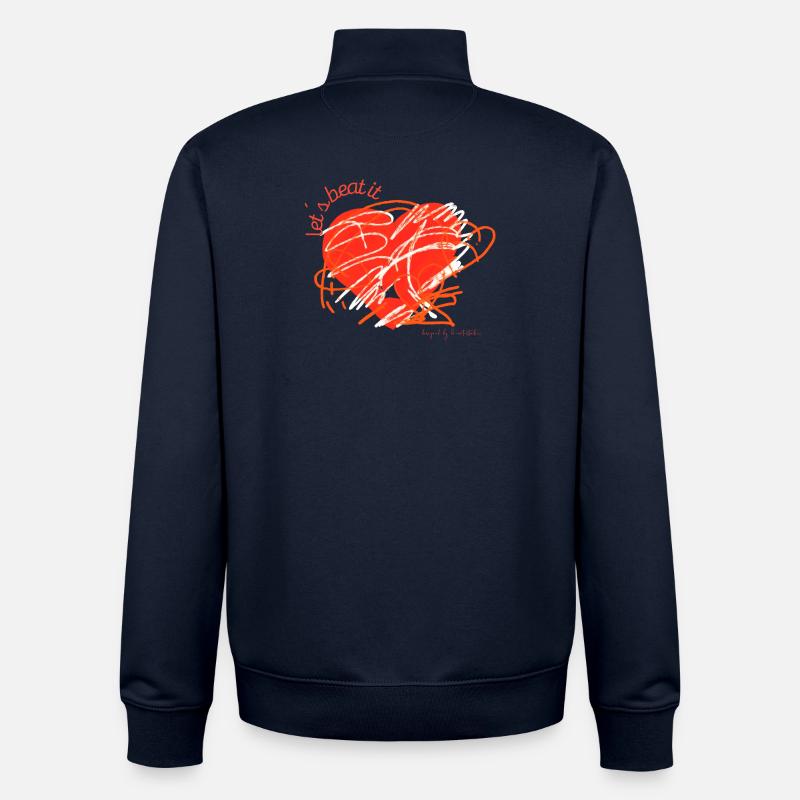 Abstraktes Herz der energetischen Liebe - Unisex Organic Zip Sweatshirt von Stanley/Stella - Navy