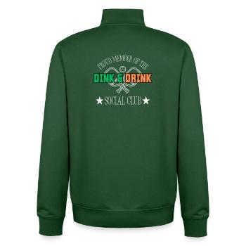 Funny Pickleball Gift: Dink and Drink Social Club - Unisex Organic Zip Sweatshirt by Stanley/Stella - bottle green - Back - AI Model Male 185 dark (185cm)