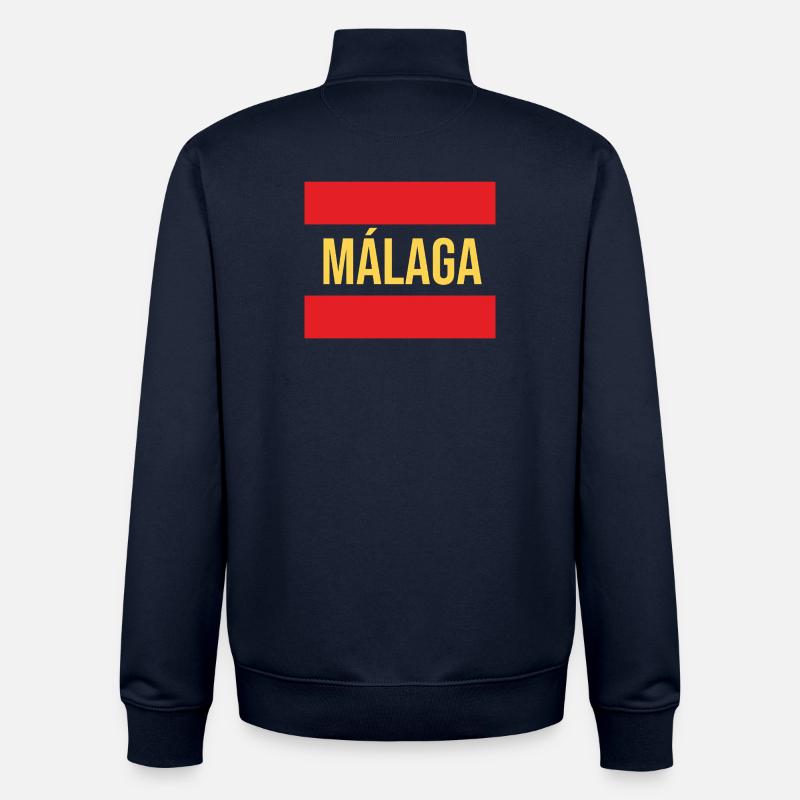 Conception du drapeau régional de Malaga - Sweat zippé unisexe en coton bio Stanley/Stella - marine