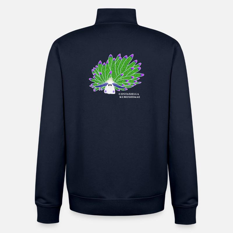 Escargot De Mouton Feuille, Dessin - Sweat zippé unisexe en coton bio Stanley/Stella - marine